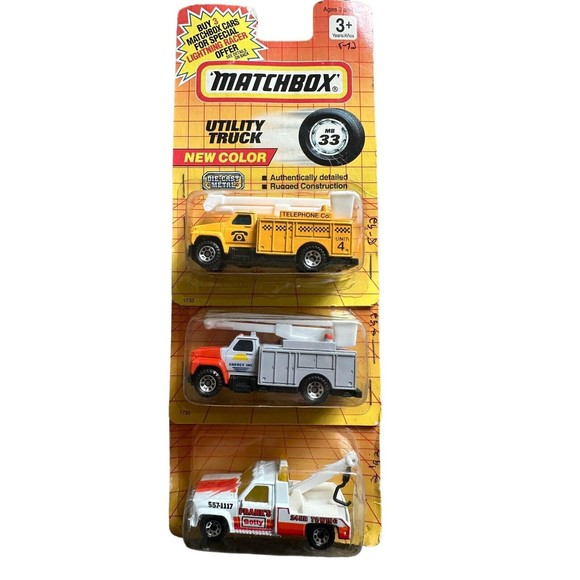 Vintage Matchbox Car Lot Utility Truck Energy Inc Telephone Co Franks Towing Re - Picture 5 of 9